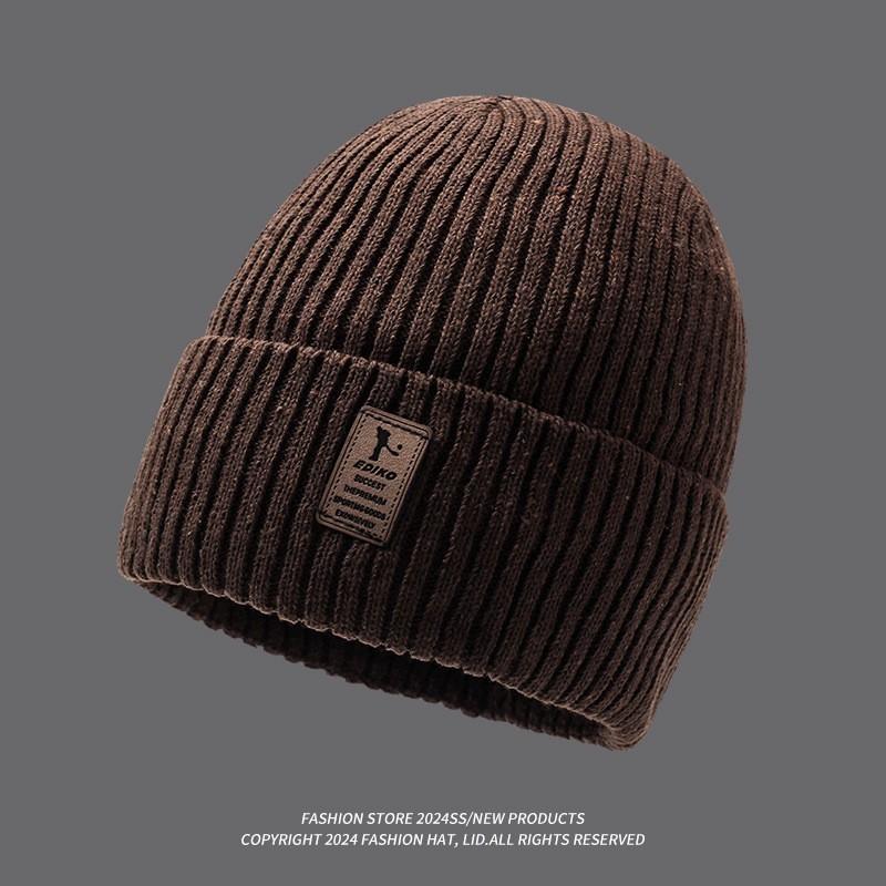 Beanie Knitted Cap Hat Winter Protection Solid Color Caps Outdoor Gift Unisex
