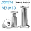 M3 M4 M5 M6 M8 M10 304 Stainless Steel Flat Hex Hexagon Socket Head Furniture Rivet Connector Insert Joint Sleeve Cap Nut