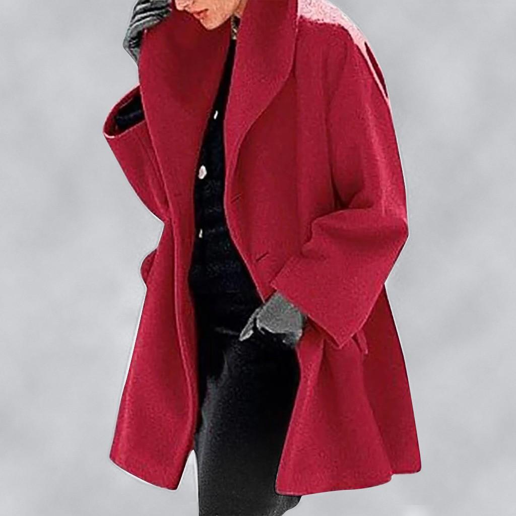 (SU)Women Shawl Collar Fleece Coat Elegant Blend Coats Long Coat Outerwear Jackets