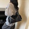 Bag Women's New Soft Waxy Bucket Bag Tote Bag Shoulder Messenger Bag Commuter Underarm Bag Large Capacity Trendy Bag