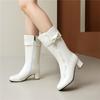 Women's High-heeled Short Boots Autumn and Winter New Sweet and Comfortable Thick-heeled Large-size Solid-color Short Boots