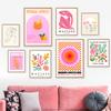 Pink Matisse Flower Market Bauhaus Cocktail Abstract Gallery Wall Art Canvas Painting Poster Print Picture For Living Room Decor