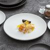 Solid Color Threaded Ceramic Shallow Plate Creative Steak Plate Dessert Sushi Dish Service Plate Restaurant Specialty Tableware
