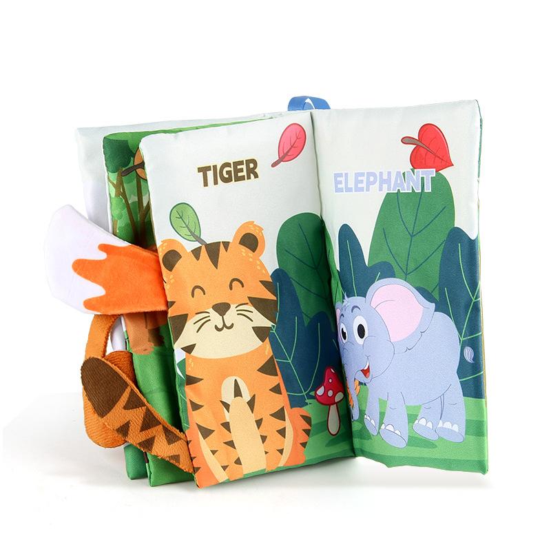 0-3 Years Old Baby Tail Cloth Book 6 Themed Forest Dinosaur Animal Palm Book Early Education Toy