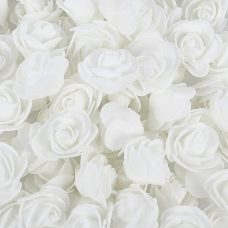 200Pcs Teddy Bear Roses 3cm PE Foam Rose Head Artificial Flower Home Decorative Wreath Wedding Valentines Day DIY Gift