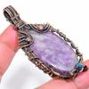 Lepidolite Stone Handmade Copper Wire Wrap Jewelry Pendant 2.84" g1L70