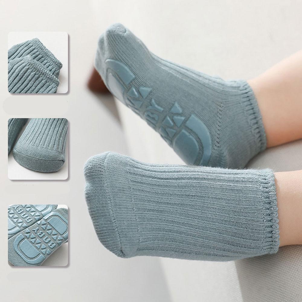 Baby Socks For Newborn Anti-slip Socks Child Solid Cotton Striped Socks Prink