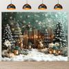 Charming Snowy Winter Forest Scene Decoration Background Winter Photography Backdrop Decorations For Photo Studio Photo Booth Christams Party