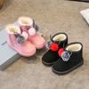 Winter Kids Hairball Snow Boots Plus Fleece Thickened Children's Boots Fashion Warm Cotton Shoes
