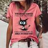 Fashion Women's Round Neck Short Sleeve T-Shirt Funny Exploding 3d Kitten Printed Short Sleeve Tops For Female Clothing Summer