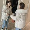 2025 New Women's Big Fur Collar Loose Bread Clothing Thickened Coat Short Cotton Coat Women's Down Cotton Coat