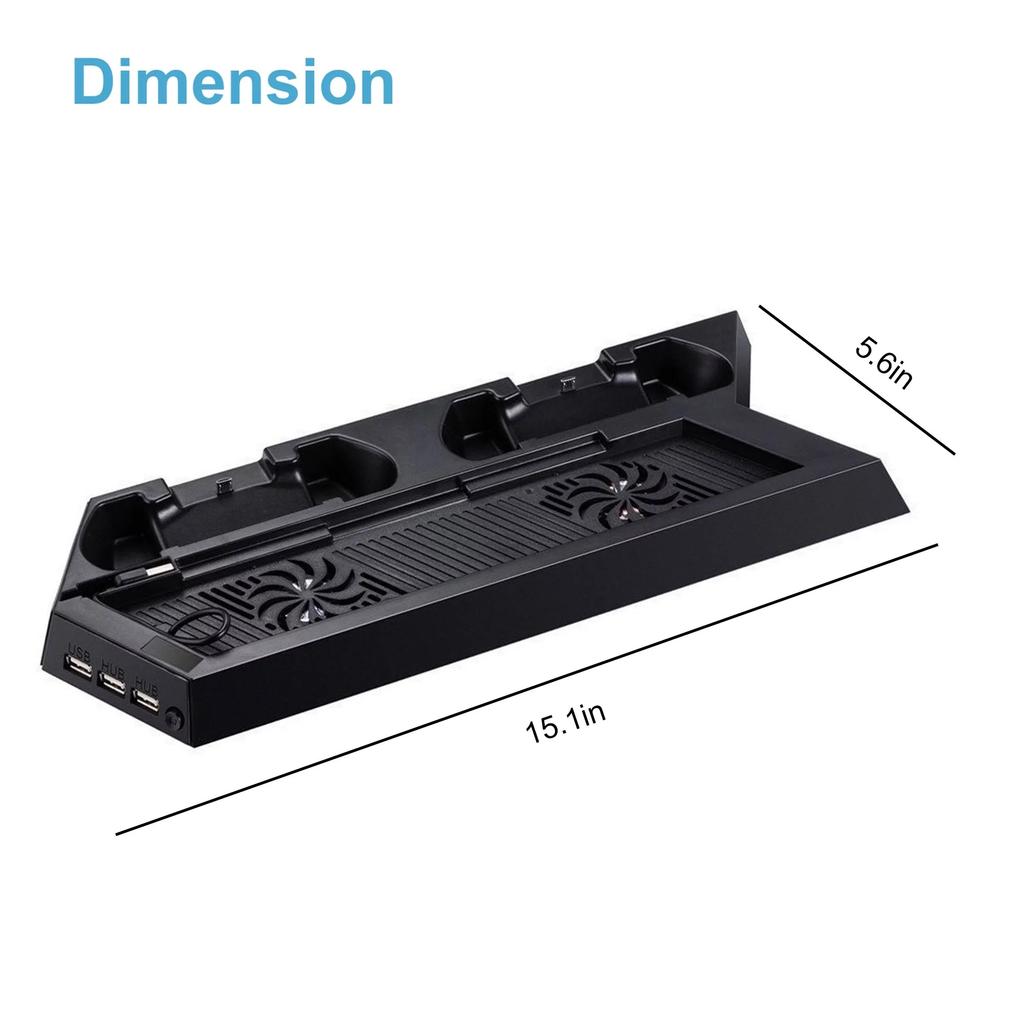 Vertical Stand for PS4 Slim / PS4 with Cooling Fan for Playstation 4
