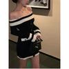 Autumn Winter Knit Dress Women Long Sleeve Coquette One-Piece Dress 2000s Aesthetic Y2k Gyaru Party Evening Sweater Dress 2024