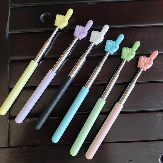 Telescopic Teacher Pointer Portable Mini Anti-slip Finger Shape Multi-functional Handheld Blackboard Presenter Stick School Classroom Supplies