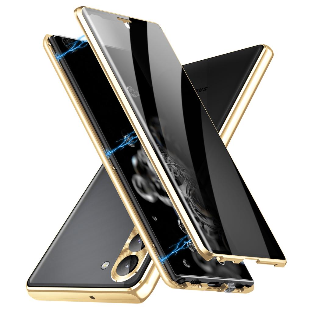 For Samsung Galaxy S24 Case Anti-Spy Double-Sided Tempered Glass Cover with Metal Frame
