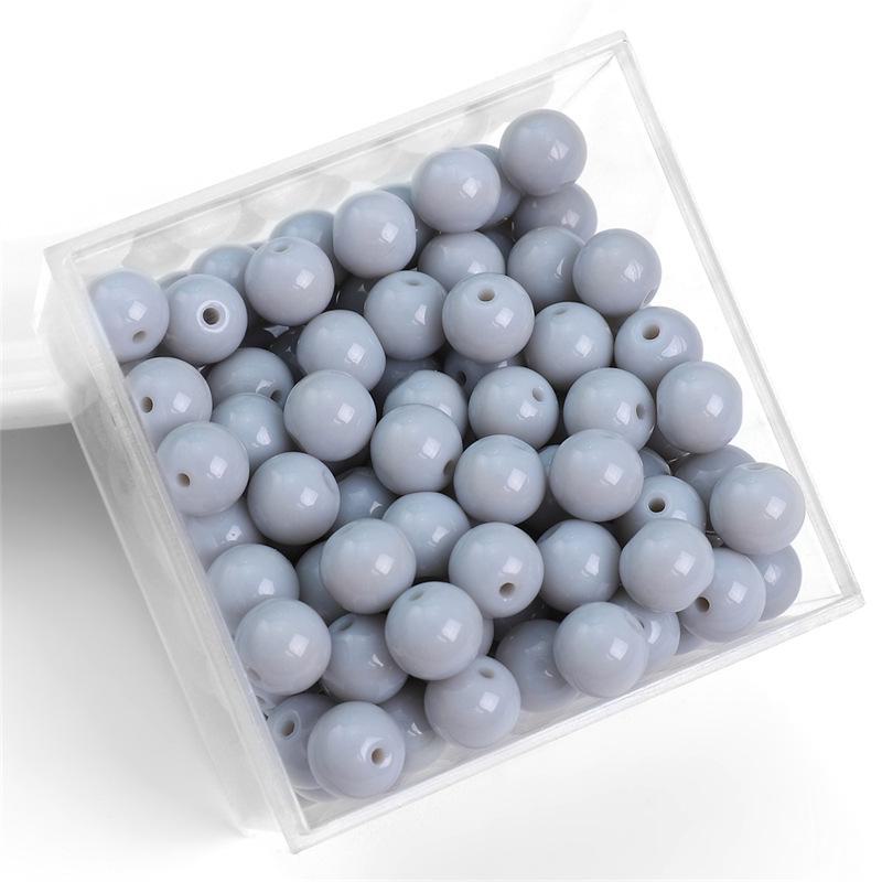 8mm Solid Color Glass Round Beads for DIY Necklace and Bracelet Jewelry Making