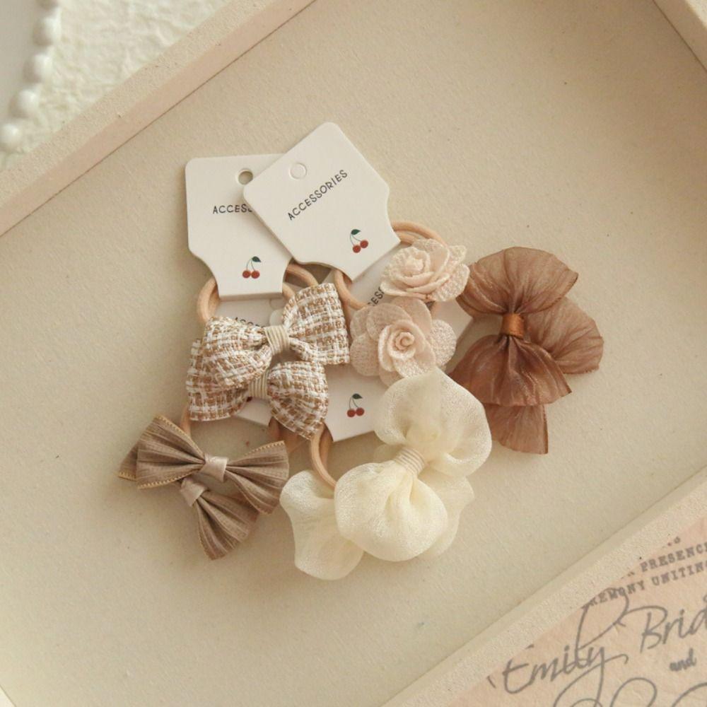 10Pcs Cute Hair Ties Bowknot Sweet Hair Rope Luxury Bows Flower Headdress