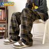 Women Men's Y2k Casual Plaid Pants Sweatpants Wide Leg Baggy Track Pants Vintage Korean Style Clothes Trousers Streetwear Men