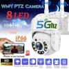 5Ghz&2.4Ghz WiFi Wireless Camera 8 LEDs Infrared Night Vision Webcam Waterproof Surveillance Dome Camcorder Supports Real-Time Voice Intercom