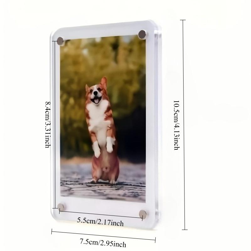 1pcs 3-Inch Photo Frame Magnetic Acrylic Refrigerator Picture Frame Multi-Purpose Magnetic Picture Frame for Photo Paper