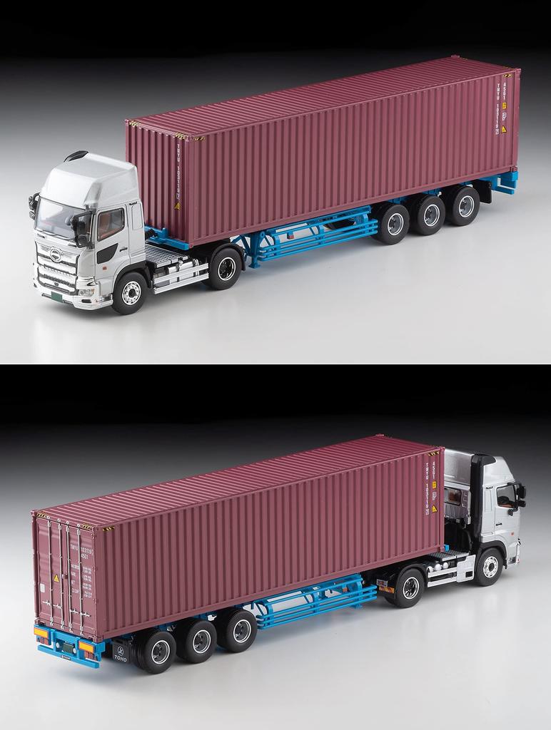 Tomica Limited Vintage Neo 164 LV-N292a Hino Profia 40ft Marine Container Trailer Toho Sharyo TC36H1C34 Silver Finished Product