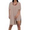 Women Plus Size 2 Piece Outfits Side Split Short Sleeve Tunic Tops And Skinny Biker Shorts Sets Summer Lounge Tracksuit