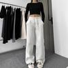 Women's American-Style Gray High-Waist Slimming Joggers - Versatile Micro Flare for Casual Wear In Spring and Autumn