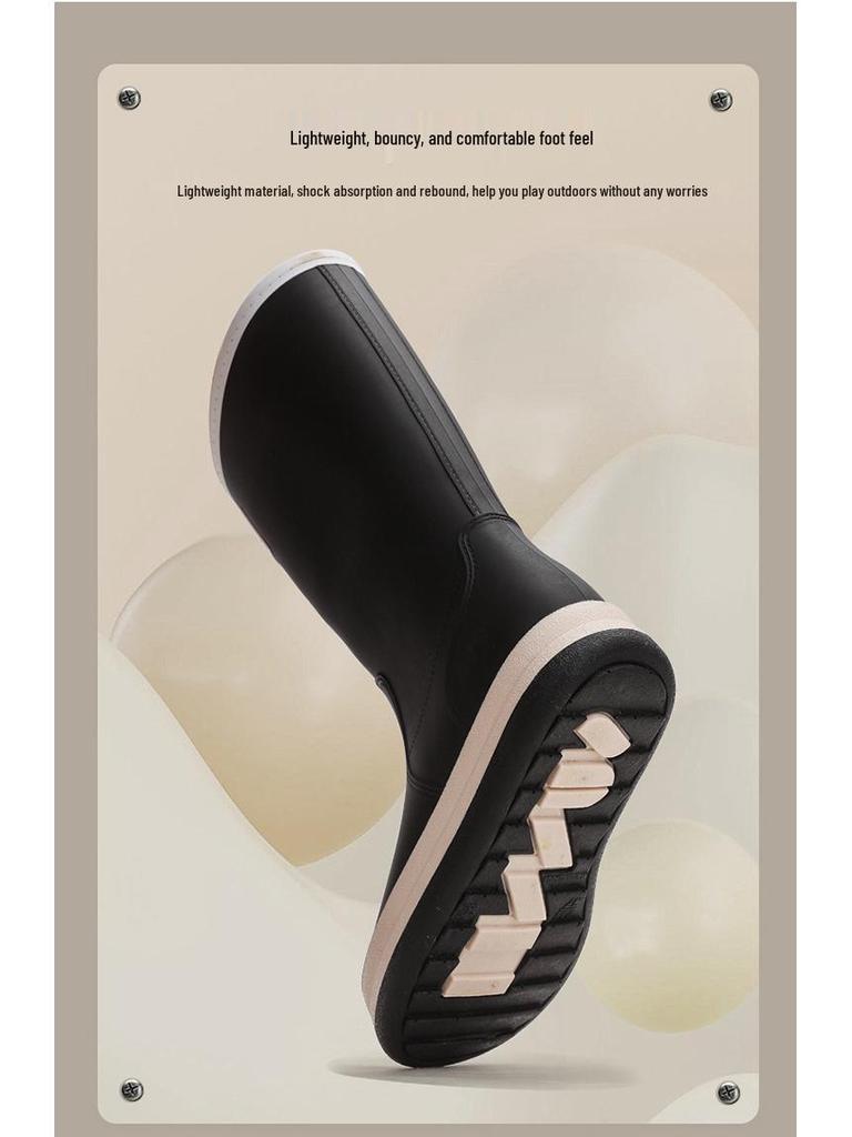 New Fashion Non-Slip Rain Boots: High-Top Waterproof Boots for Women, Men, and Children