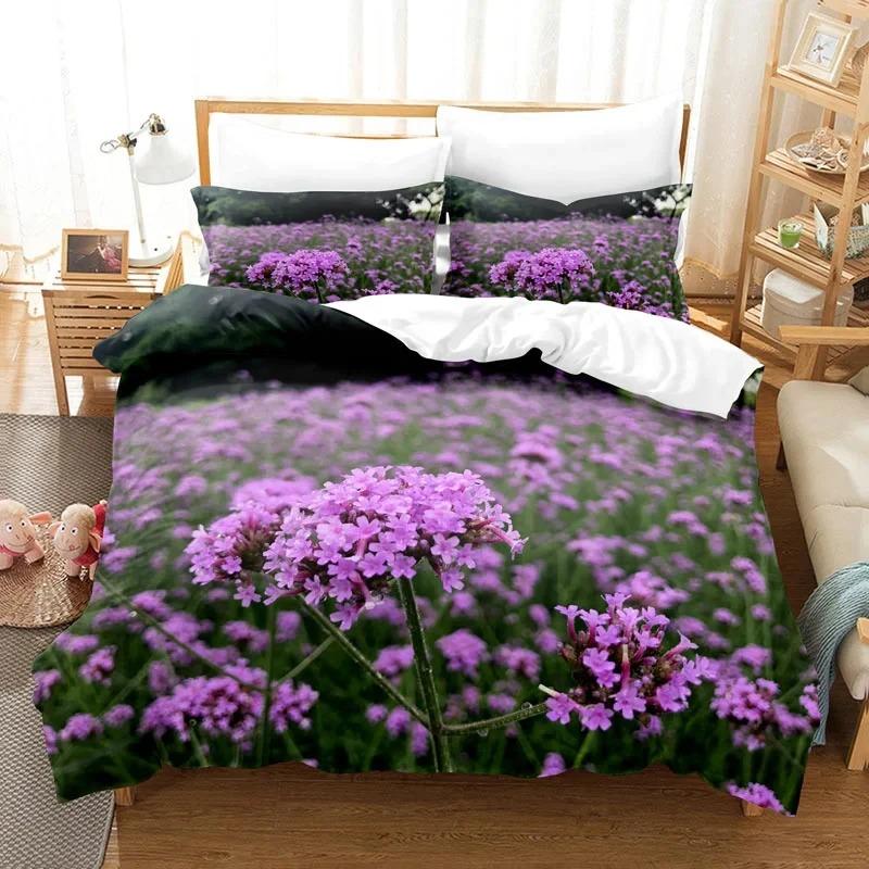 Purple Bedding Set Duvet Cover Bed Quilt Pillow Case 3D Comforter Lavender Butterfly Double Full King Queen Twin Single 3PCS