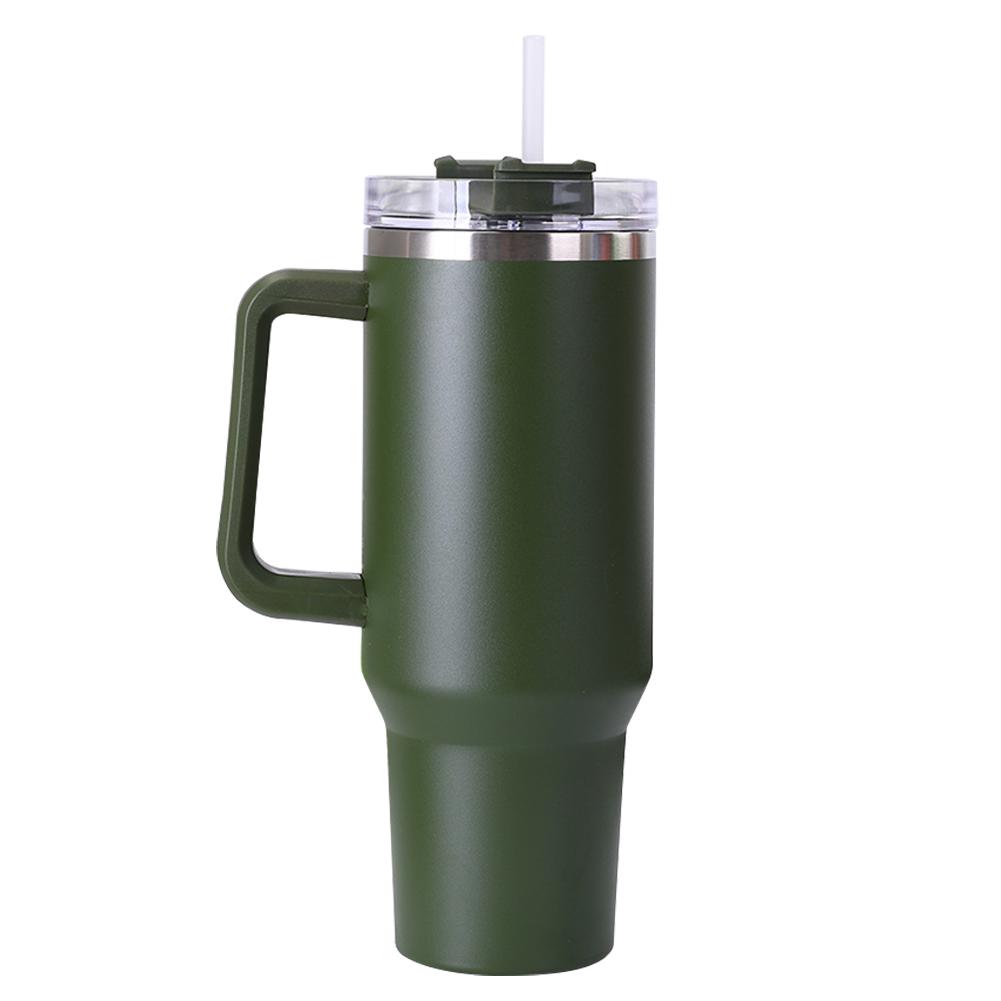 40oz Straw Insulated Tumbler with Handle Portable Water Cup Stainless Steel Vacuum Thermal Insulated Mug for Cold Hot Beverages