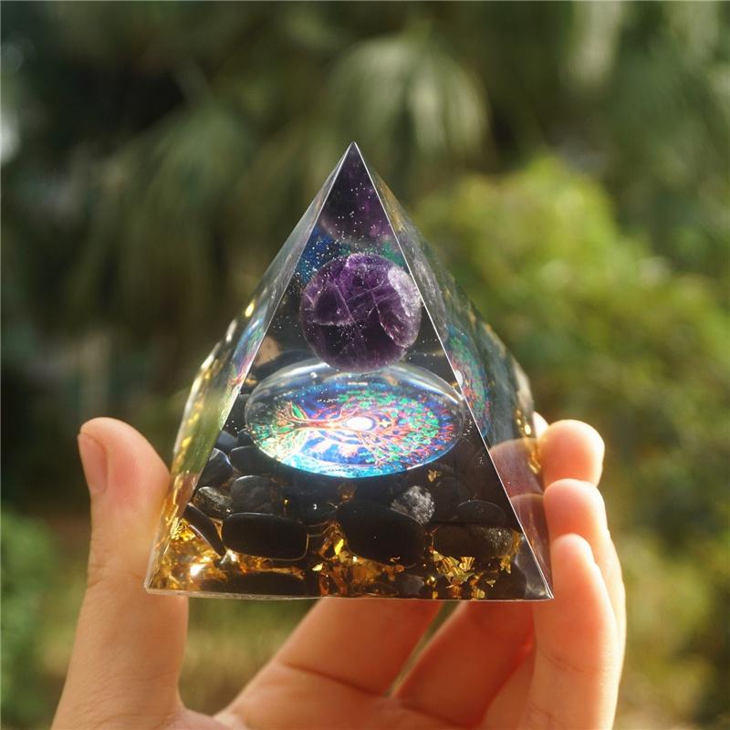 Natural Cristal Stone Orgone Energy Healing Reiki Chakra Multiplier Pyramid