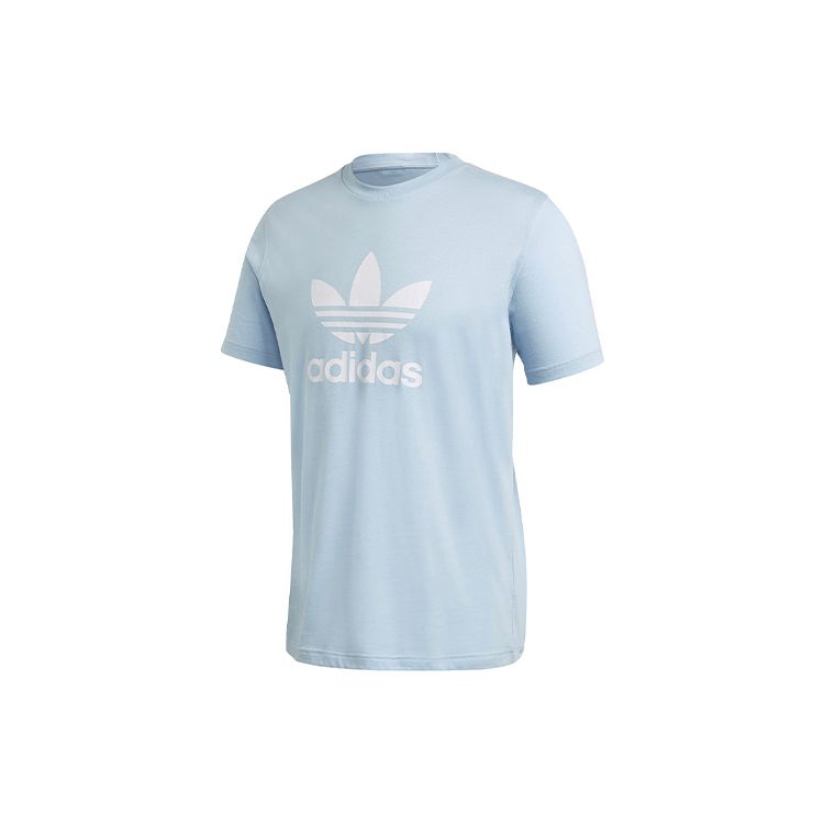 Adidas Originals Trefoil Logo Sports Short Sleeve T-Shirt Men Tops Pink Blue FM3794