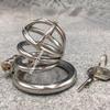 Male Chastity Device Stainless Steel Metal Co-ck Ring Cage