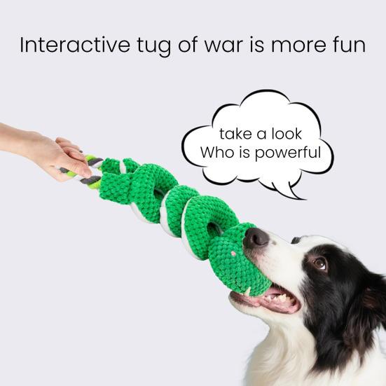 Interactive Squeaky Rope Dog Toy Plush Chew Toy with Sound Dental
