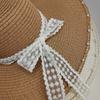 Summer New Sun Hat Bow Grass Hat Sun Protection Vacation Lace Travel Hat Beach Fashionable Fisherman Hat