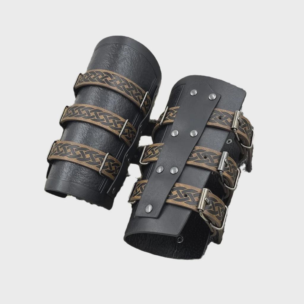 Medieval European Knight Arm Guard with Three-Band Design for Cosplay