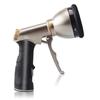 Garden Hose Nozzle Heavy Duty Metal Hose Nozzle with 9 Spray Patterns Leak-proof Water Sprayer with Anti-slip Handle for Cleaning Watering Car Washing