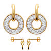 [J3065] - Gold Plated Earrings 'Goddess' White Gold - 8x11 Mm