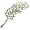 [P8464] - Designer Brooch 'Sissi' Silver White (peacock Feather) - 95x30 Mm