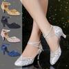 Latin Dance Shoes for Women Adult Soft Sole Modern Social Dancing Shoes Tango Salsa Party Shoes Heeled 5.5cm