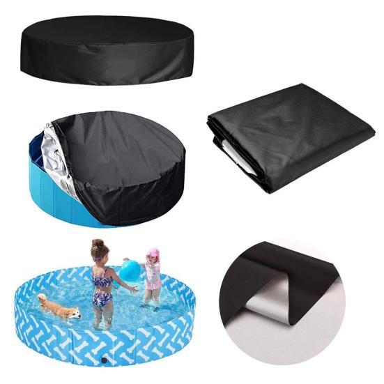 Pool Cover Foldable Drawstring Design Round Waterproof Dustproof Oxford Fabric Washable Protection Pet Pool Supplies