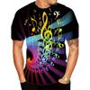 New Piano Musical Note 3D Print T-Shirts Men Casual Short Sleeve T Shirt Street Style Harajuku Tee Tops Clothing