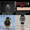Watch for Men's Black Leather Belt Business Arm Watch Men's Waterproof Quartz Analog Stylish Classic Casual Simple Date Lightweight Men's Watch Father