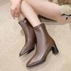 Fashion New Warm Square Heel Catwalk Model Boots For Winter Square Head Sexy Comfortable/Elegant Casual Walking Boots For Women
