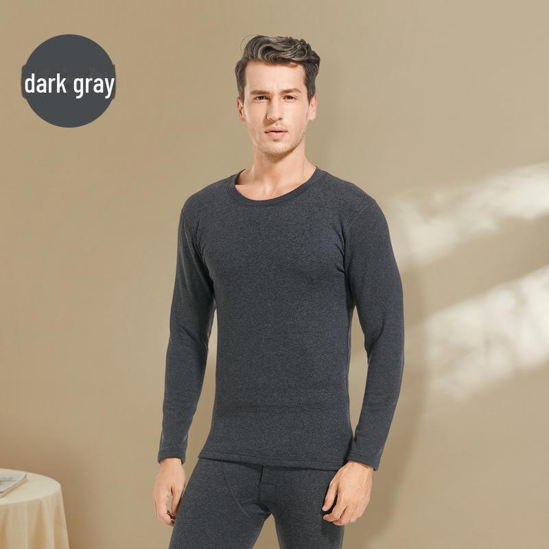 Men's Silk Cashmere Thermal Underwear Set: Velvet-Enhanced for Autumn and Winter