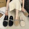 Retro Versatile Fashion Design Sense Niche Mao Mao Shoes Women's 2025 Autumn and Winter New Design Sense Outer Wear Cotton Slippers