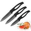 Ceramic Fruit Knife for Kitchen 3 4 5 Inch Black Blade Chef Knife with Sheath Utility Slicing Cooking Tool for Vegetable Rustproof Zirconig
