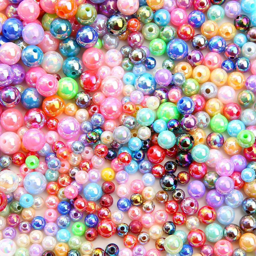 1000-5000 шт. Бусины из искусственного жемчуга ABS разных цветов, блестящие пластиковые разделительные бусины для самостоятельного изготовления ювелирных изделий