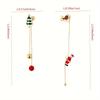 1pc Elegant Cute Style Christmas Earrings Climbing Santa Claus Design Colorful Unique Asymmetrical Long Tassel Earrings Fashion Festival Party Gift