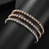 Single Row Square Inlaid Zircon Bracelet Women's Simple Single Row Full Diamond Tennis Chain